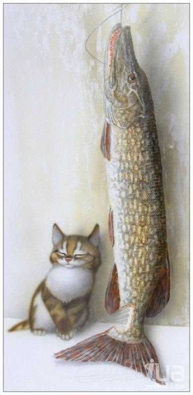 Щука и кот басня