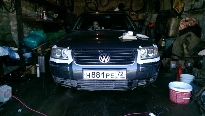 Полировка фар — Volkswagen Passat Variant (B5), 2 л, 2002 года ...