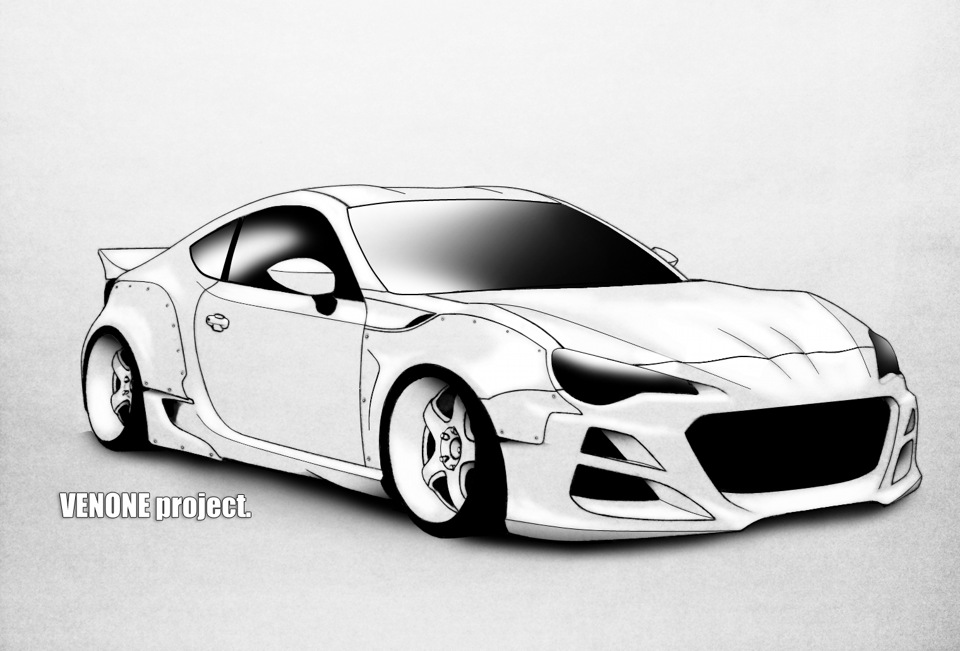 Рисунок карандашом тойота gt86