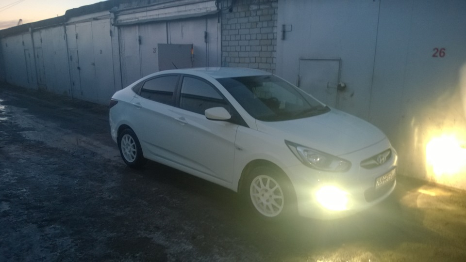 Переобулся и вопрос про занижение — Hyundai Solaris (1G), 1,6 л, 2012 ...