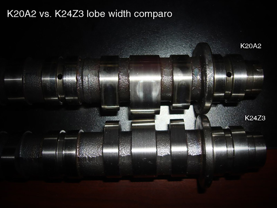 Распредвал коленвал отличия. K20 Camshaft. К24а задрало распредвал. K24z3 двигатель. K24z3.