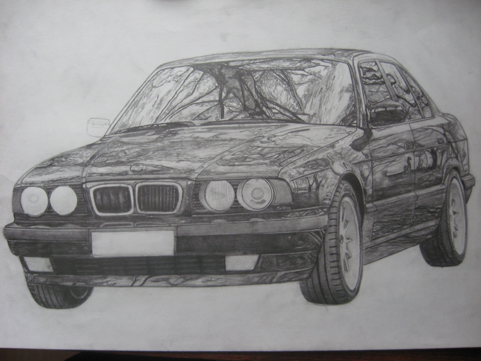 BMW m5 e34 рисунок