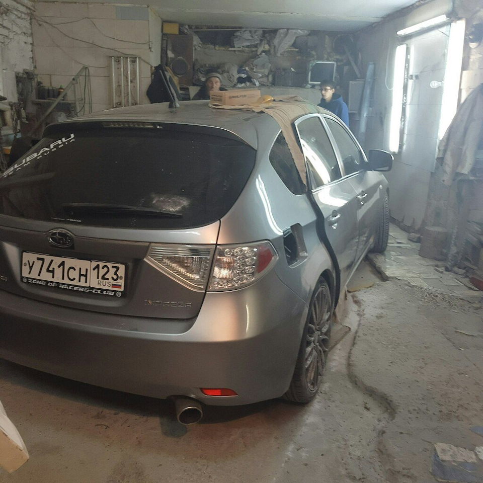 Работа полным ходом красим бок — Subaru Impreza (GE, GH), 1,5 л, 2008 года  | ДТП | DRIVE2