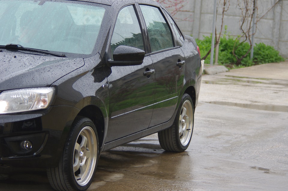Евроручки и зеркала в цвет + ПТФ — Lada Гранта (1G), 1,6 л, 2014 года ...