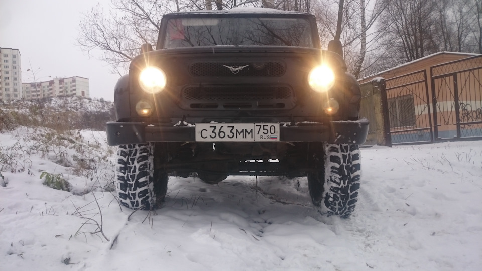 Зимний тест резины муд террейн Kymxo kl 71 — УАЗ 315195 Hunter, 2,9 л ...