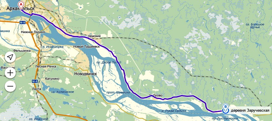 Левый берег архангельск карта