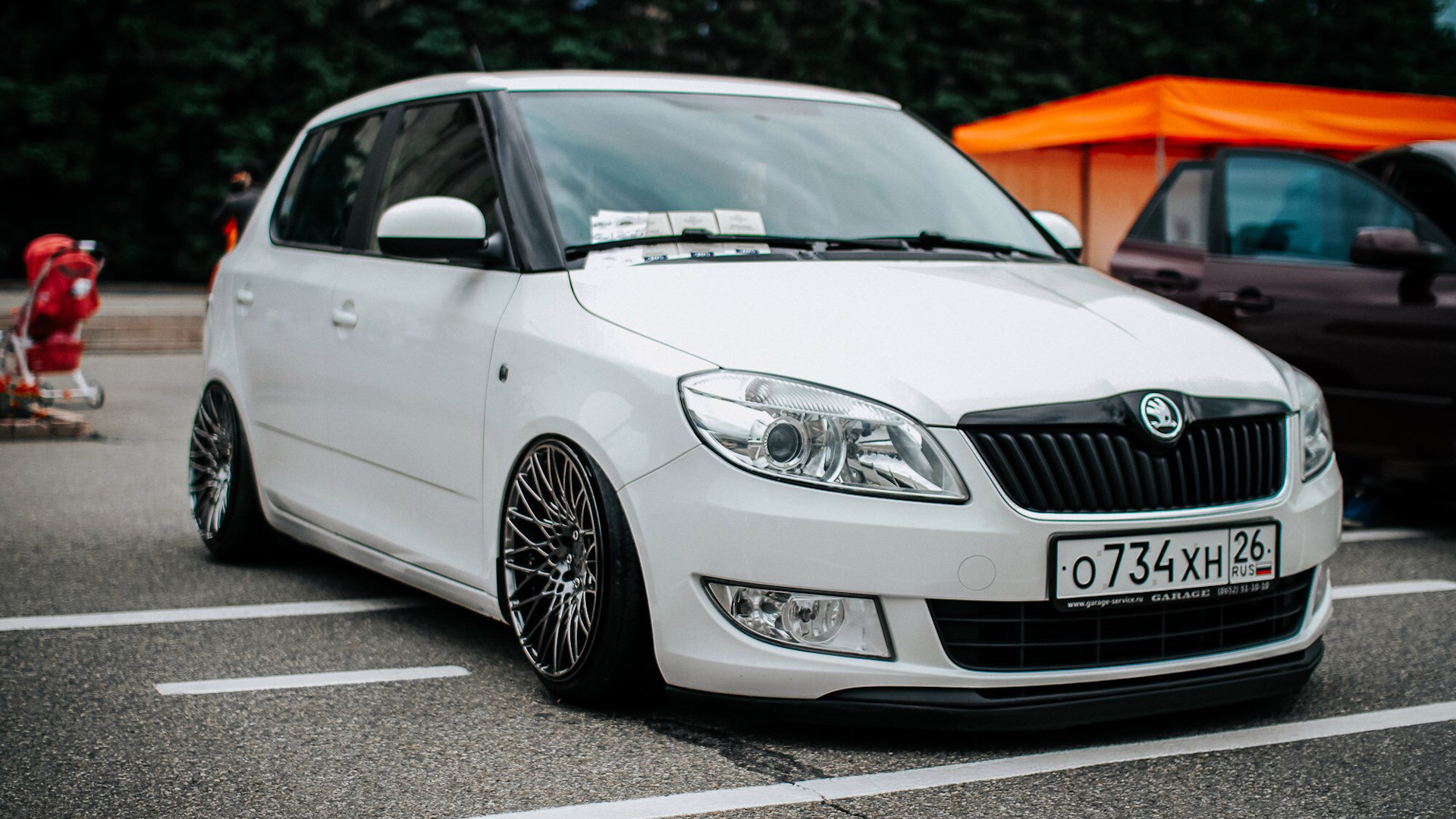 Занижение skoda fabia 2