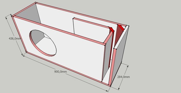 Короб для сабвуфера в ваз 2107 чертеж