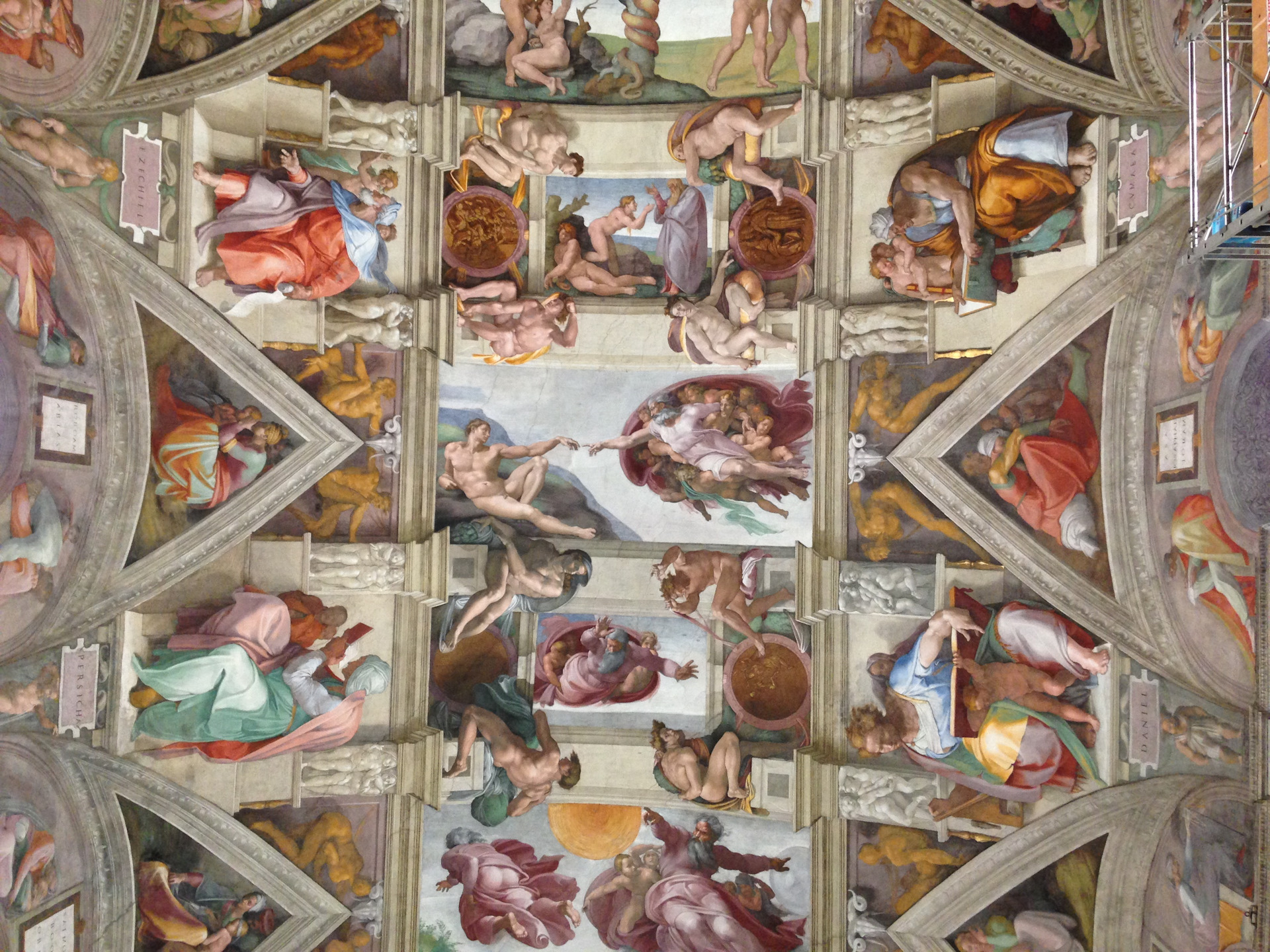 Сотворение Адама Сикстинская капелла Ватикан Рим Микеланджело 1508-1512