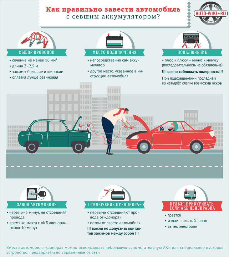 Прикуривать машину какие провода