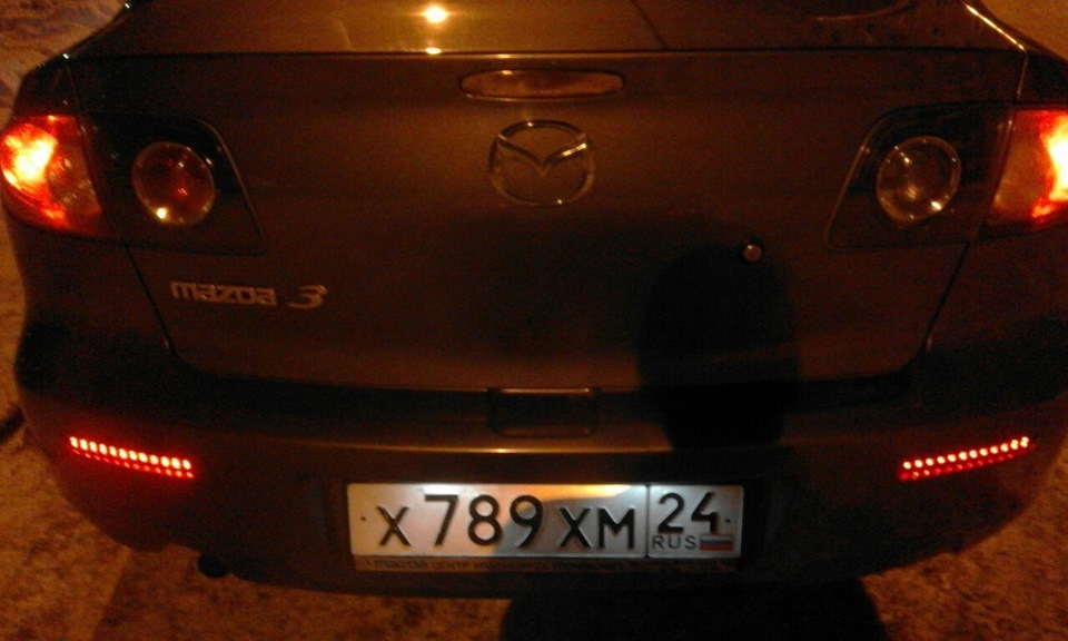Задние диодные фонари заместо катафот — Mazda 3 (1G) BK, 1,6 л, 2008 ...
