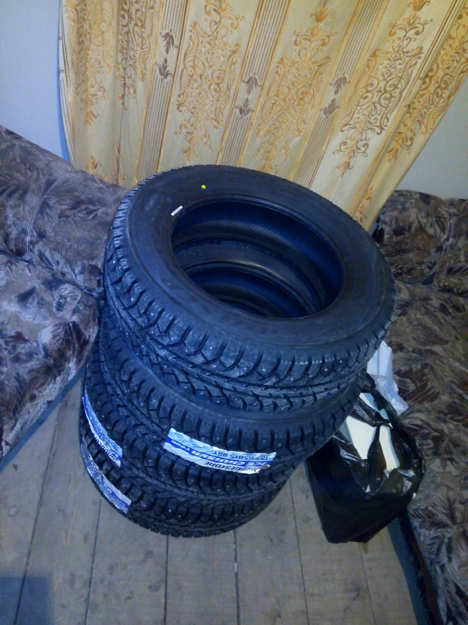 Резина на зиму! Bridgestone Ice Cruiser 7000 — Lada Гранта лифтбек, 1,6 ...