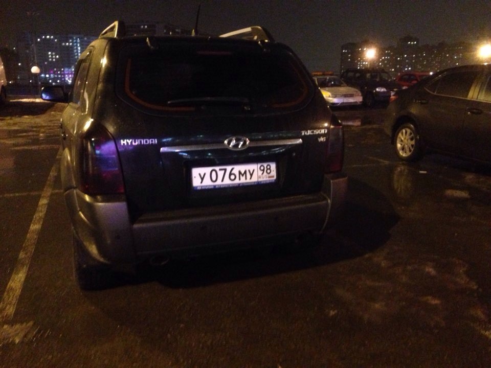 Тонировка задних фар — Hyundai Tucson (JM), 2,7 л, 2007 года | тюнинг ...