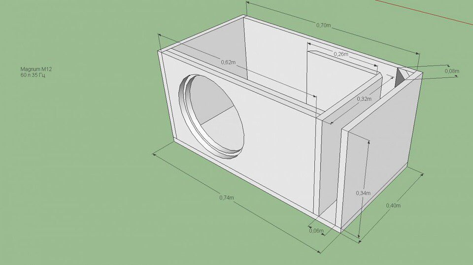 Короб для сабвуфера мачете 12 лайт