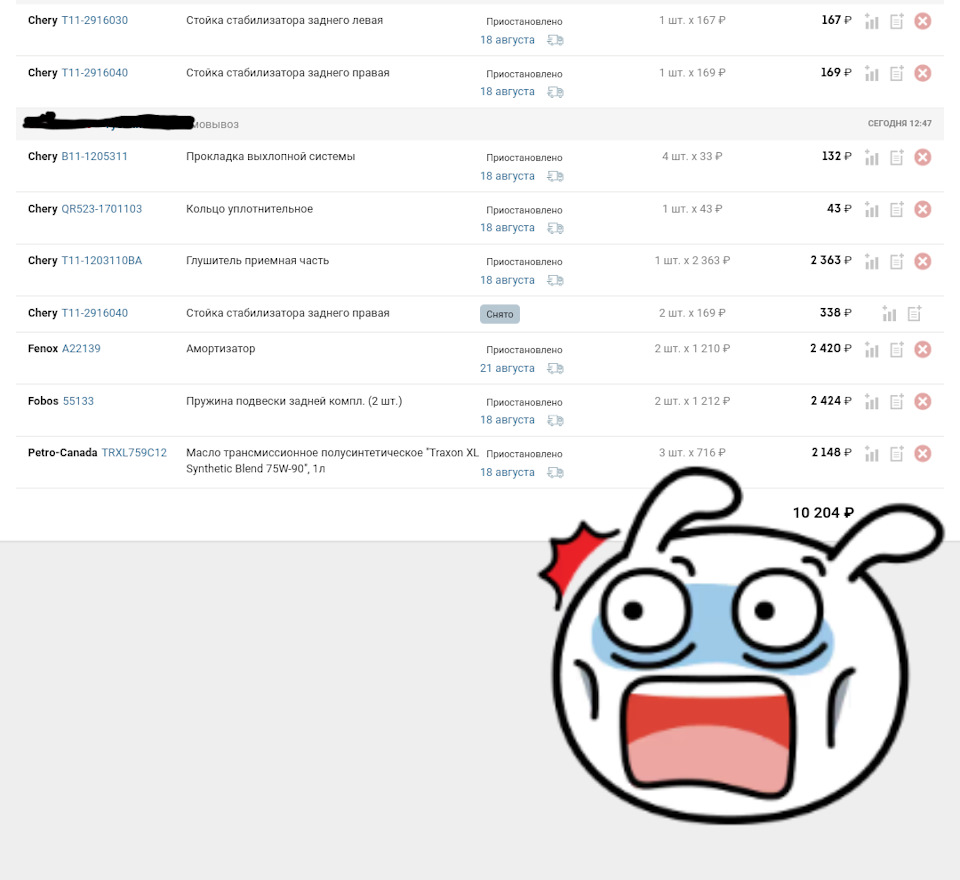 T112916040 Штанга стабилизатора поперечной устойчивости задняя правая ...