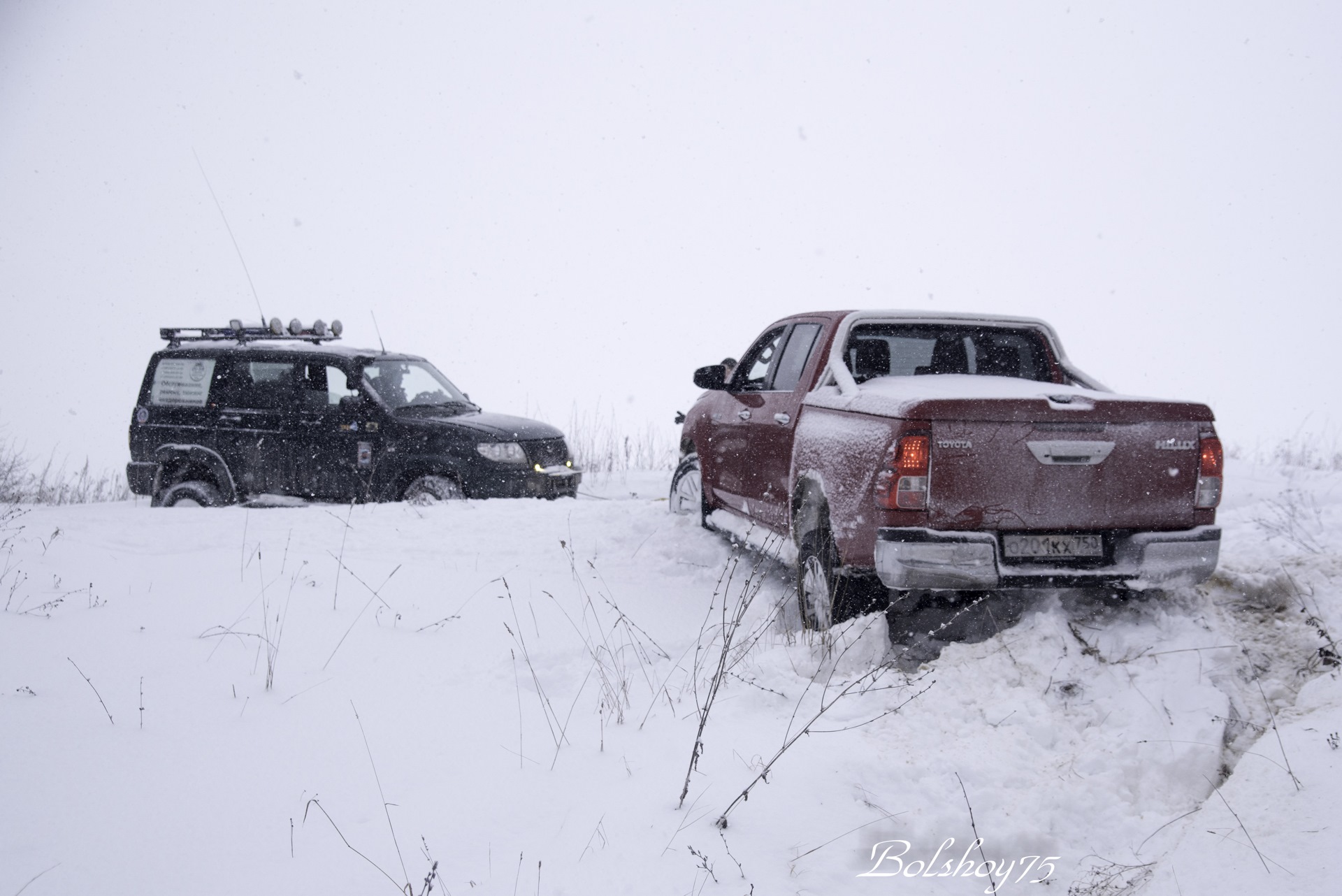 разобрать 4 в суровую морозную зиму. хайлюкс зимой. снежный тест. разбитый хайлюкс зимой. фэтбайк stark.