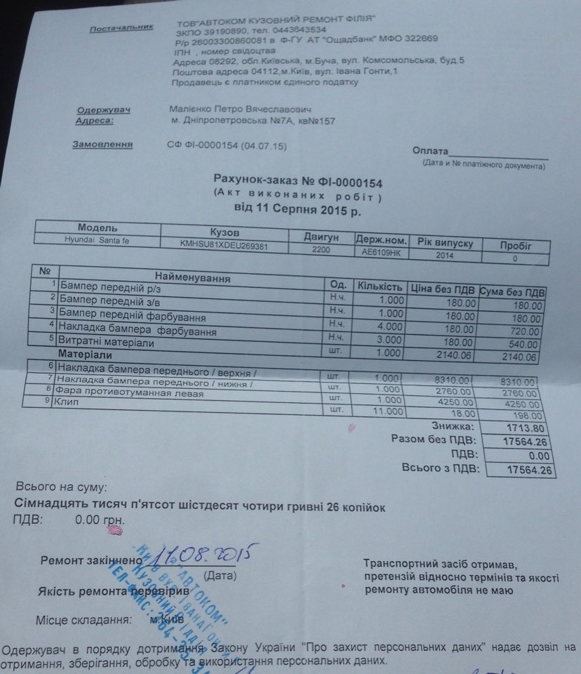 Поцарапал бампер и противотуманку — Hyundai Santa Fe (3G), 2,2 л, 2013 ...