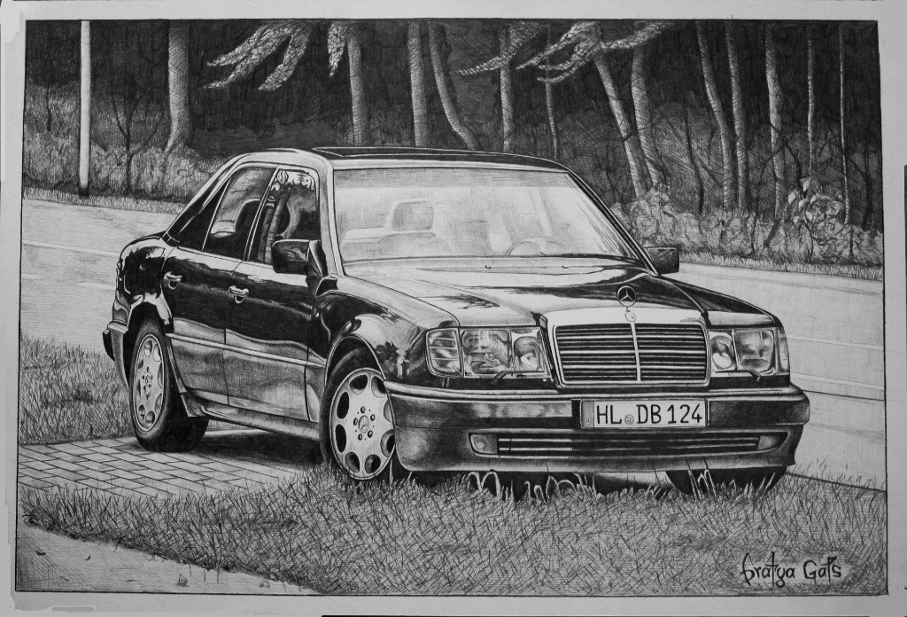 Мерседес w124 рисунок