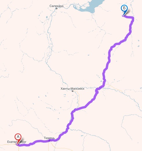 Челябинск ханты мансийск карта