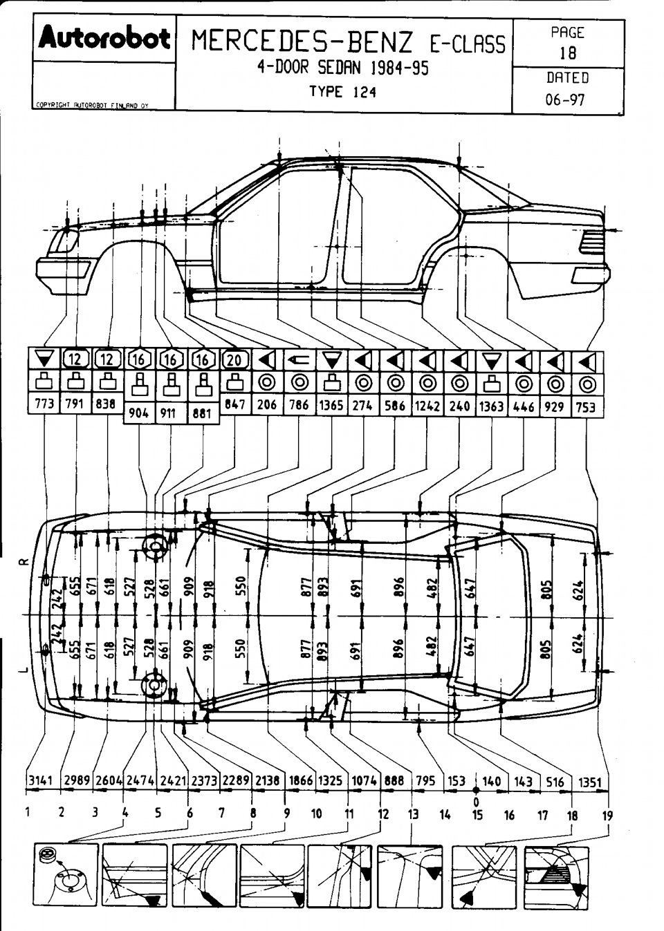 Схема кузова w124