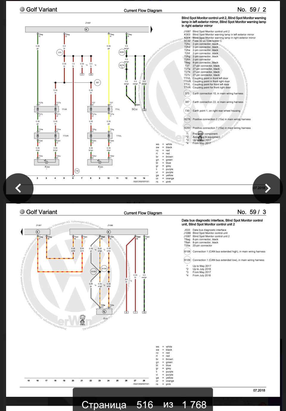 Схема Side Assist Golf 7 — Volkswagen Golf Variant (Mk7)