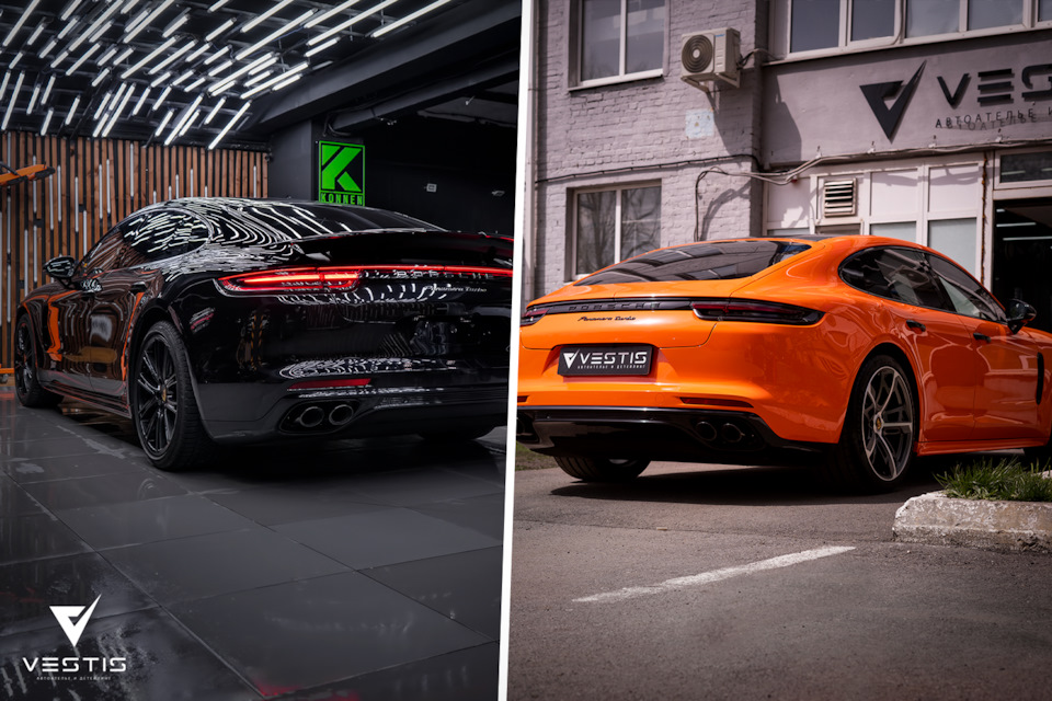 Porsche Panamera — Полная оклейка кузова в цветную антигравийную пленку ...