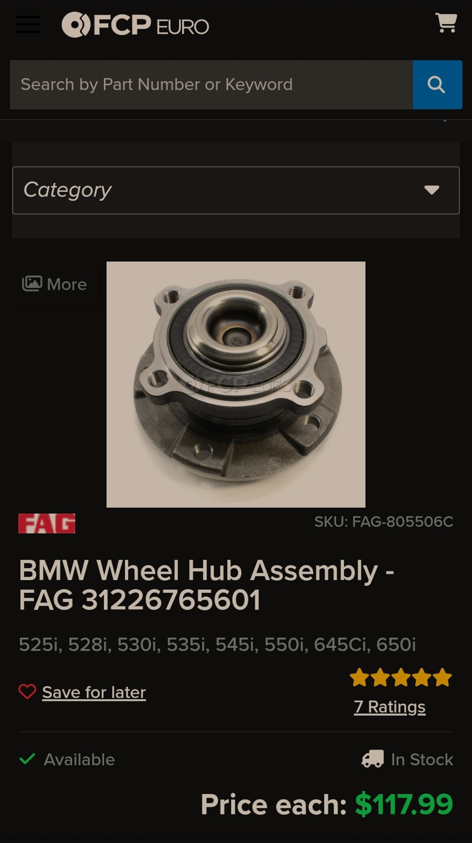 Фото в бортжурнале BMW 5 series (E60). Запчасти на фото: 31226765601