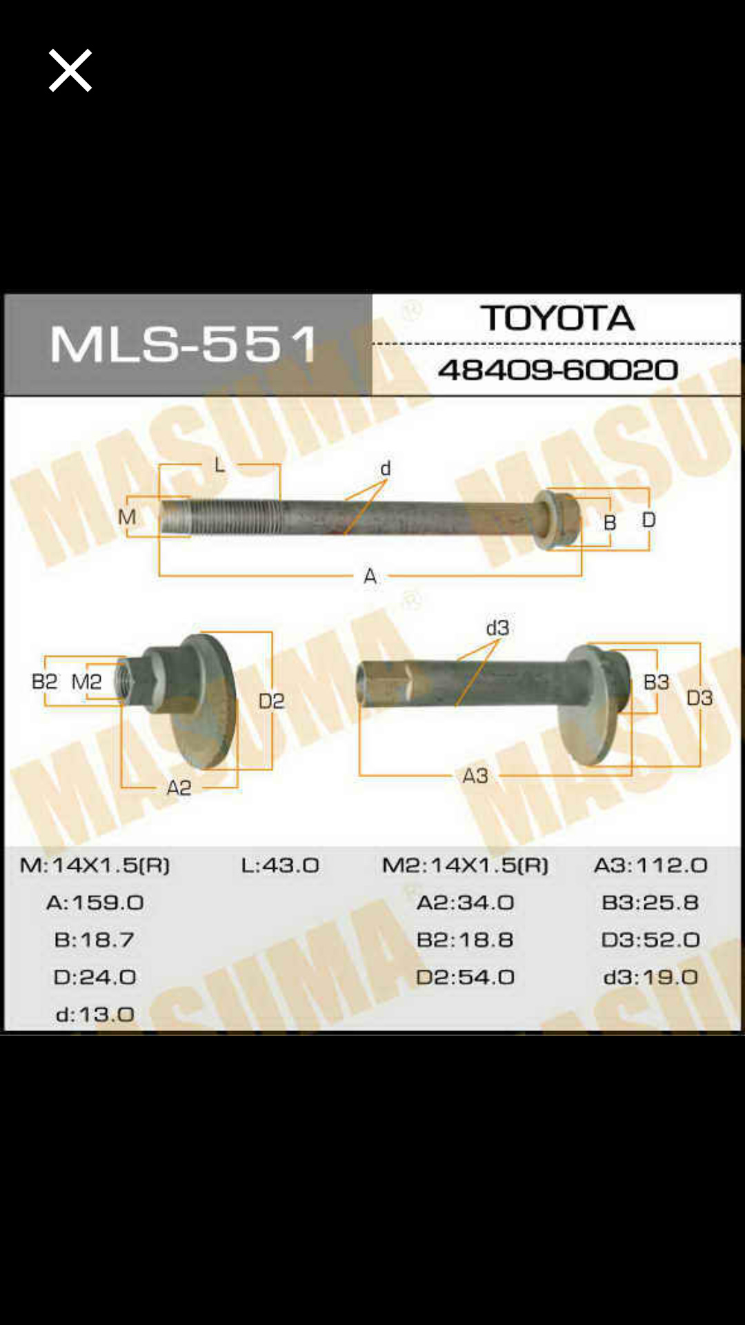 болт эксцентрик masuma mls 556