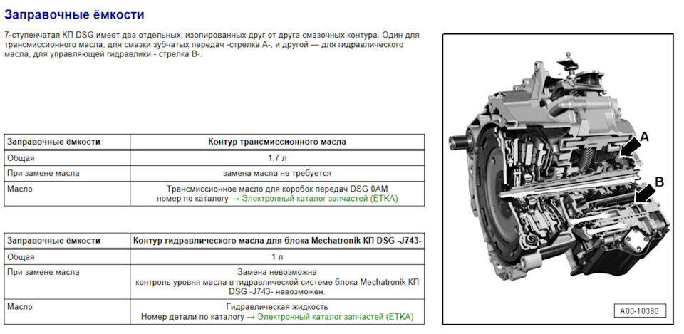 какое масло в дсг 7 джетта