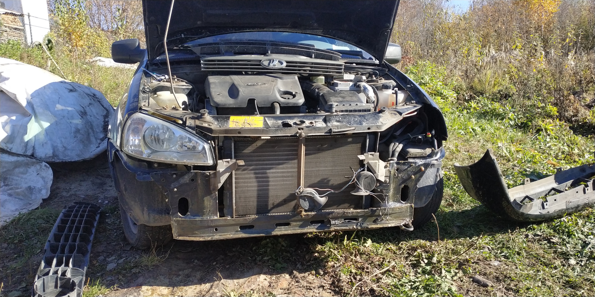 Ограничители дверей от гранты, герметизация фар, доработка печки ...