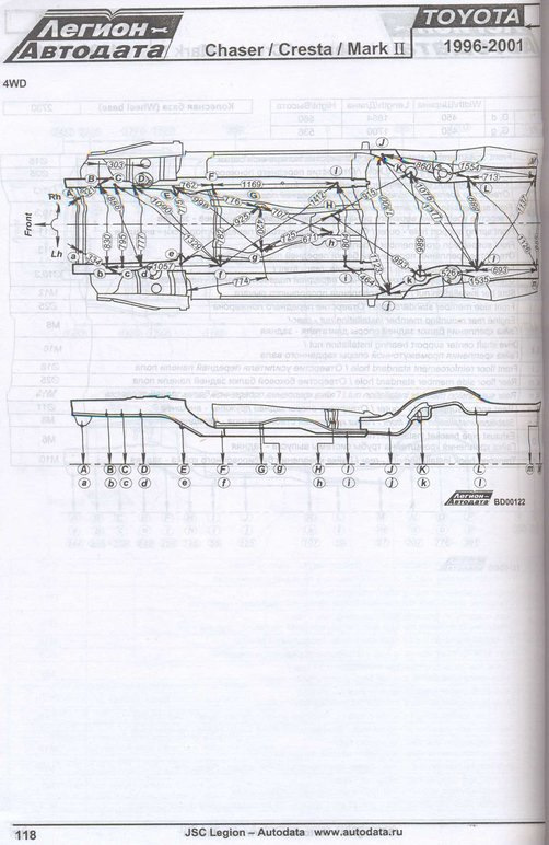 Чертежи контрольных точек toyota cresta 100