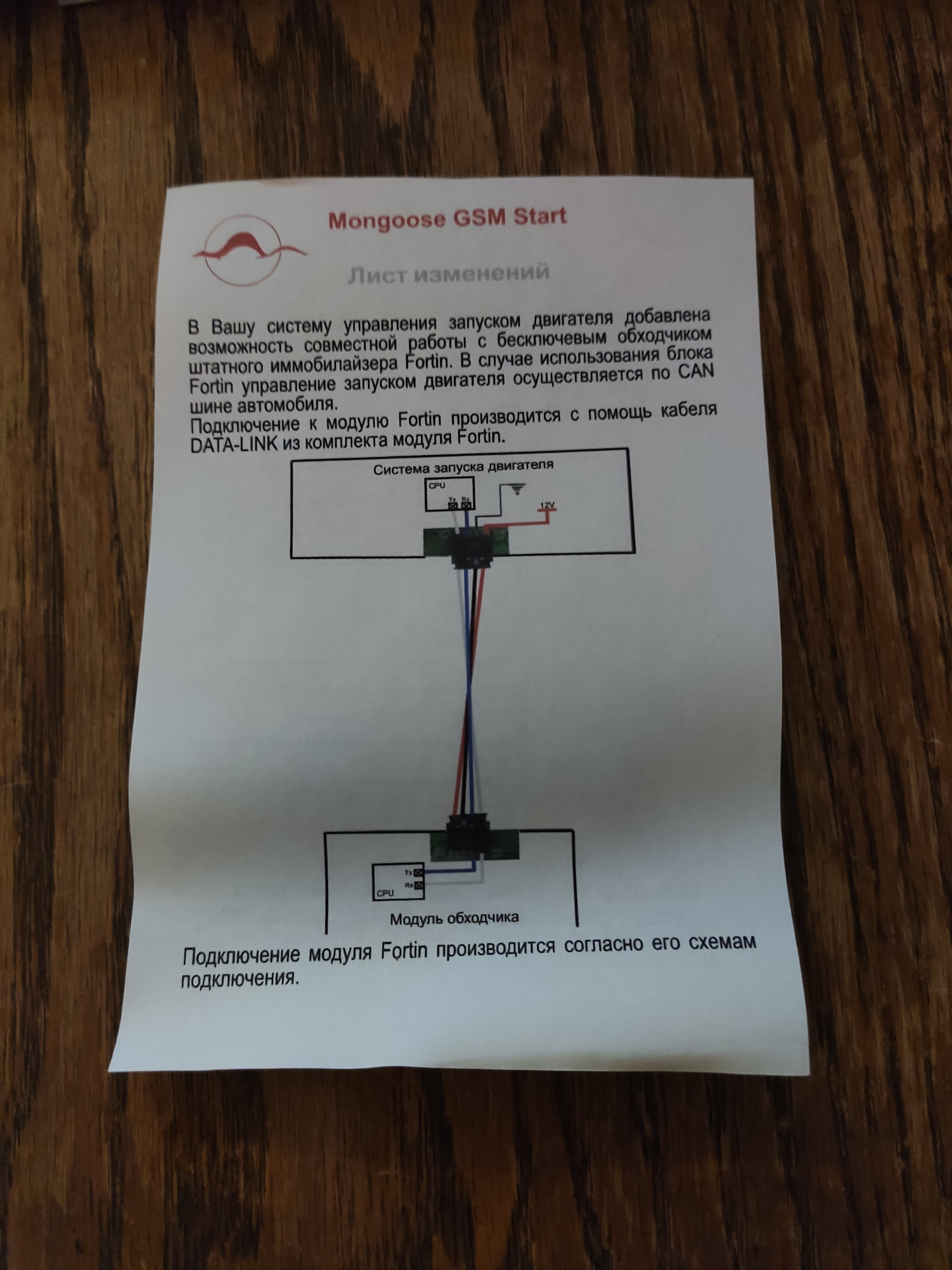 Система автозапуска mongoose gsm start инструкция