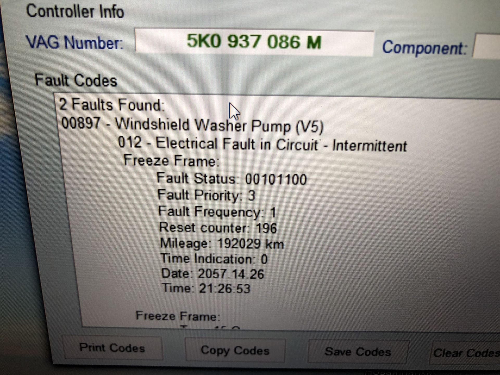 vag fault code 01502