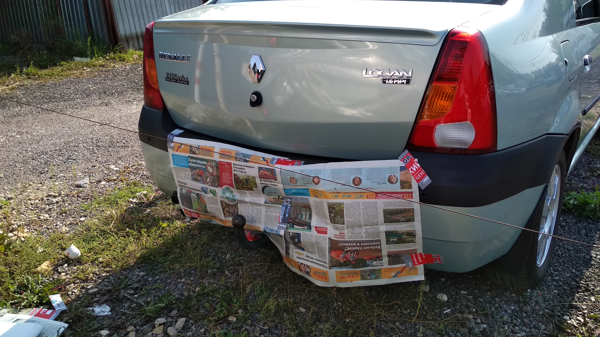 Привел в порядок фаркоп и подкраска сколов. — Renault Logan (1G), 1,6 л,  2007 года | своими руками | DRIVE2