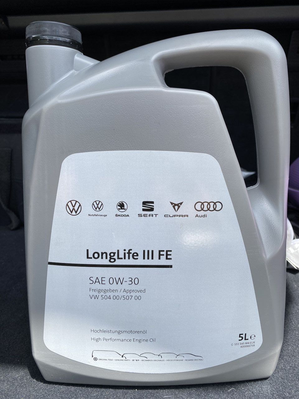 Перешел на оригинальное масло Volkswagen Longlife III FE 0W-30 504/507 ...