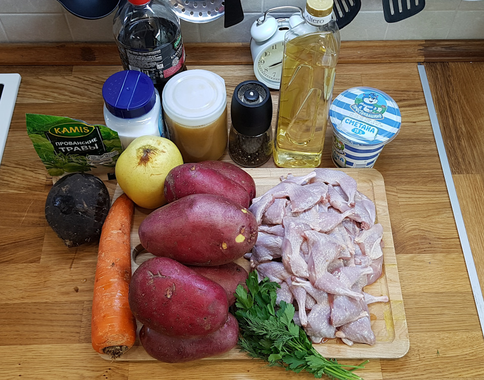 Перепела в соево-медовом, с айвой и картофелем по-деревенски ...