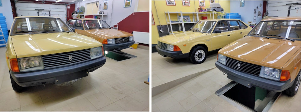 Стоя рядом осознаешь стойкое раздвоение образа из памяти серого или серо-голубого Москвича с улиц прошлого и этих цветастых 2141. Дальше будут 90ые и пестрое начало конвейерной жизни пророчащей перспективы новой модели сменится серым и унылым сюжетом. — Москвич Святогор