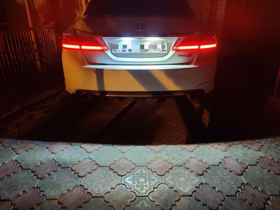 Подсветка номера Хонда Аккорд 9 — Honda Accord (9G), 3,5 л, 2013 года ...