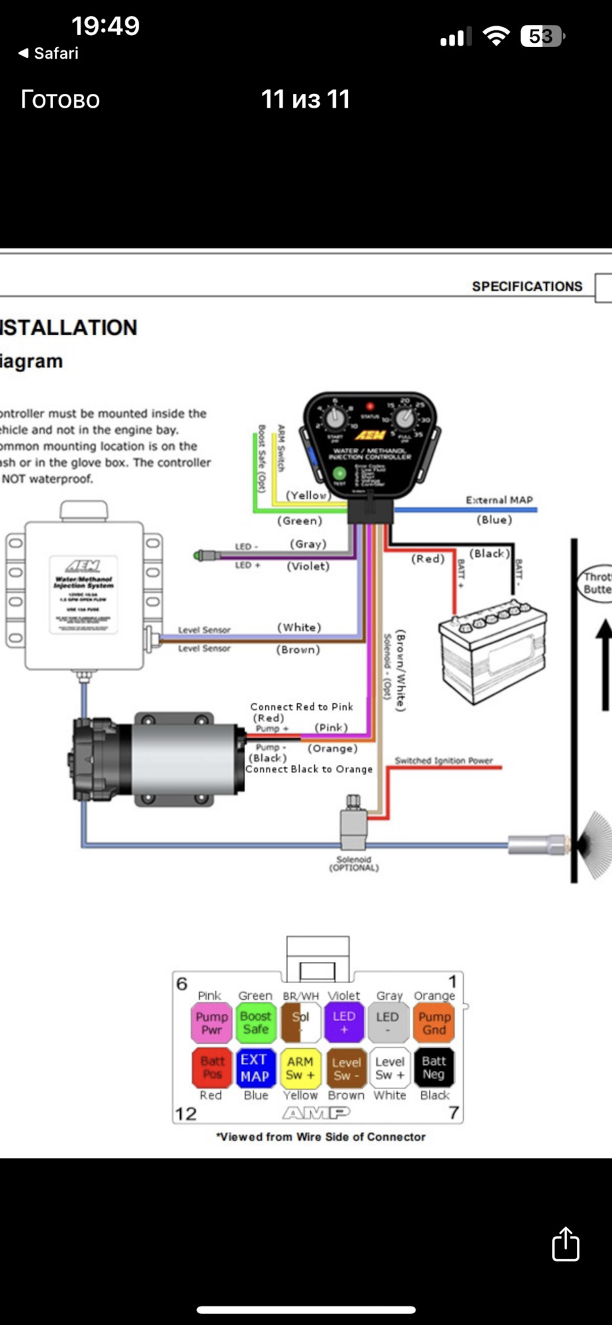 Установка водометанола AEM V2 — Volkswagen Golf Mk4, 1,9 л, 1999 года ...