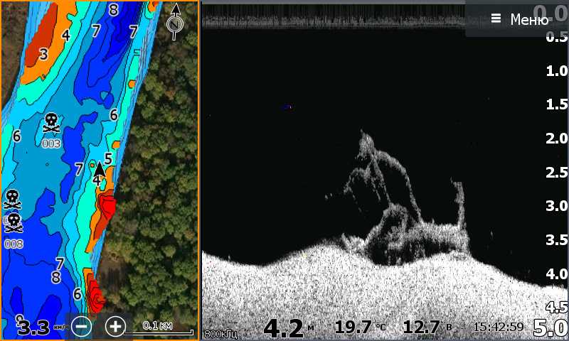 Карта глубин для эхолота lowrance