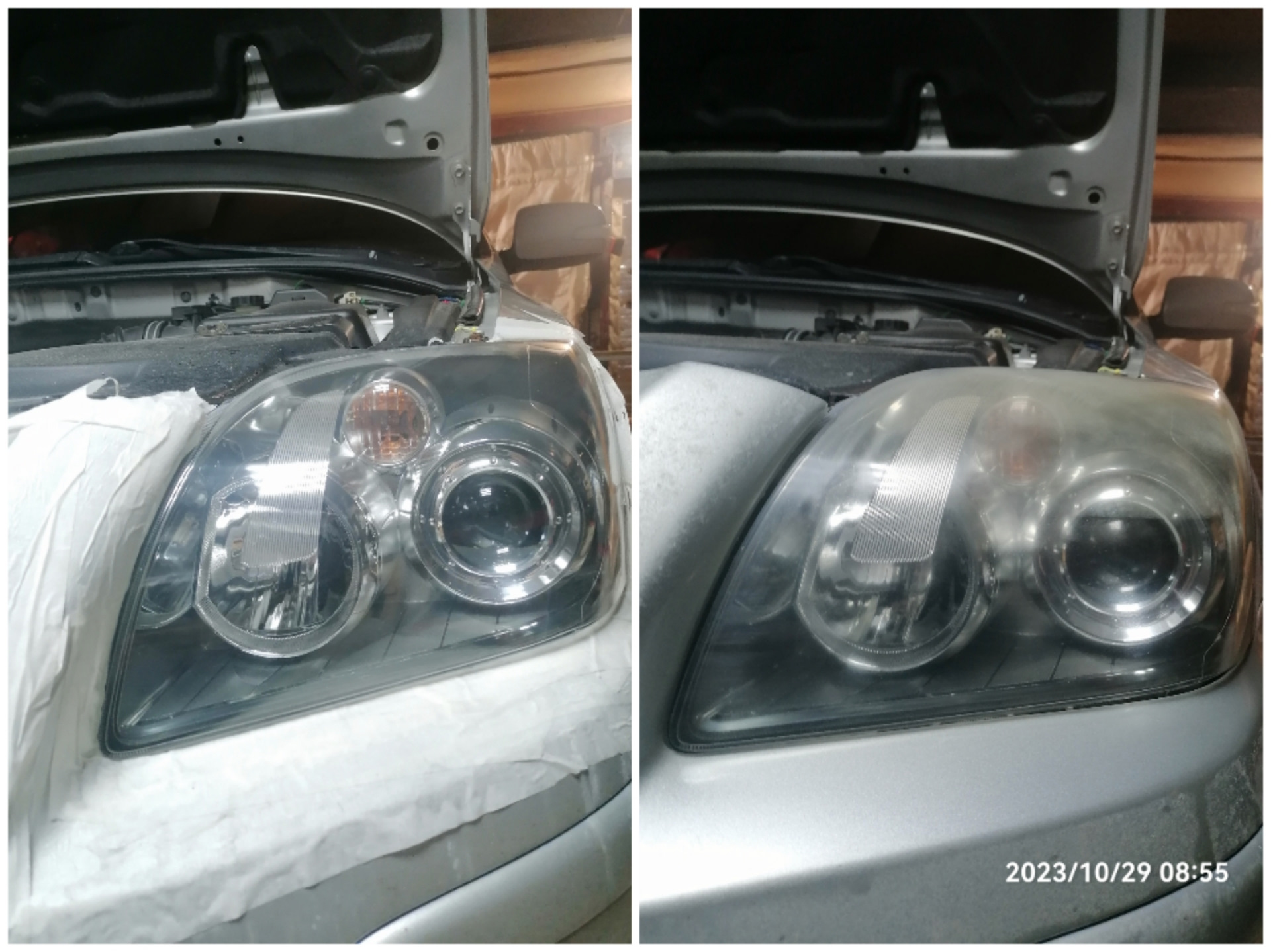 Химическая полировка фар. — Toyota Avensis II, 1,8 л, 2008 года ...