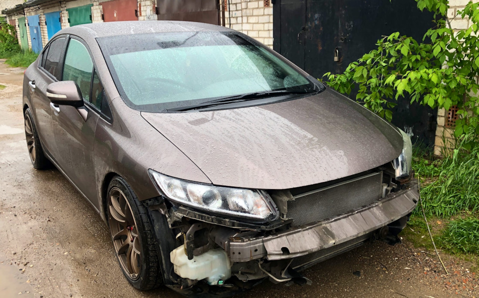 Шейвинг переднего бампера. Крышка багажника. Клин лук. — Honda Civic 4D ...
