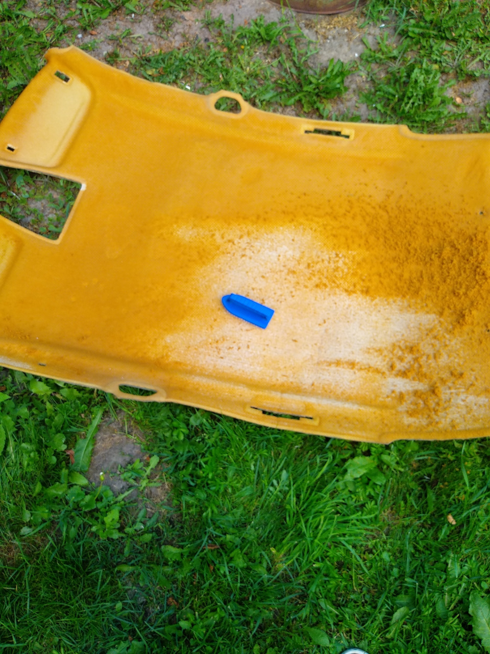 Перетяжка потолка чёрным карпетом — Opel Vectra B, 1,8 л., 2000 года ...