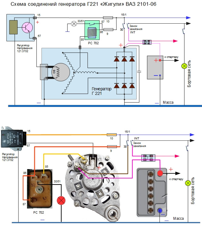 Правильное подключение генератора ваз 2107 инжектор