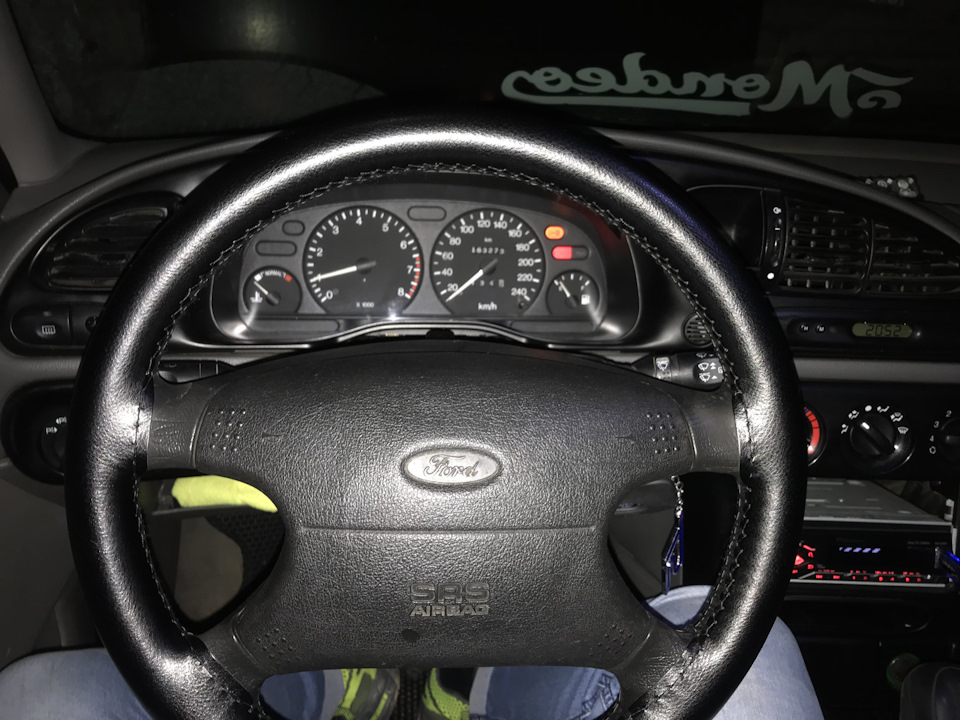 Перешивка руля в кожу за 100 рублей — Ford Mondeo II, 1,8 л., 1997 года ...