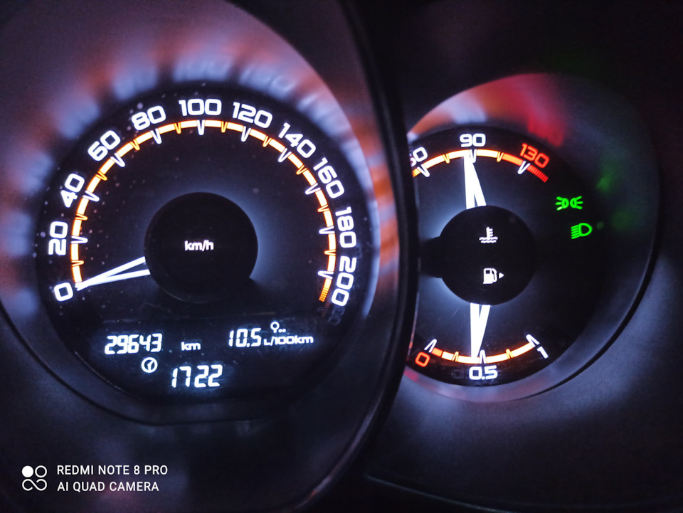 Изменение параметра приборной панели- реальная температура охлаждающей ...