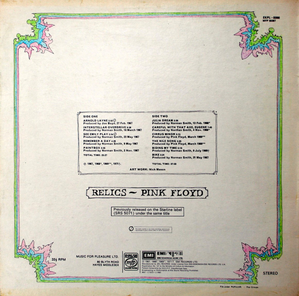 От и до: Pink Floyd — Relics (1971) — Сообщество «Клуб Почитателей  Кассетных Магнитофонов» на DRIVE2