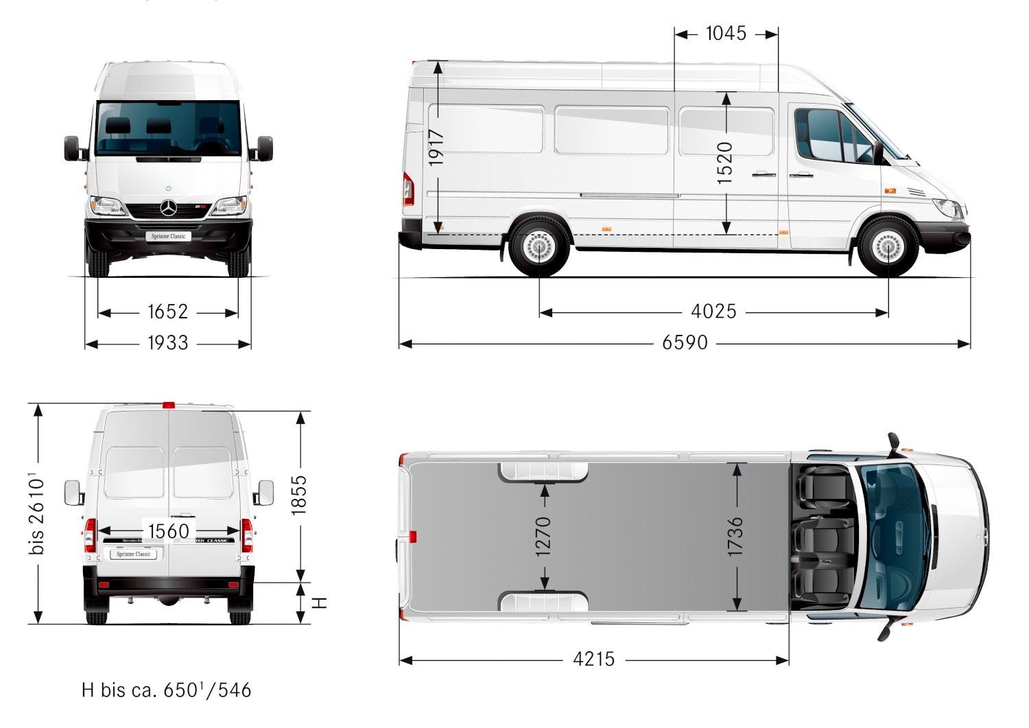 Mercedes-Benz Sprinter 2008 габариты