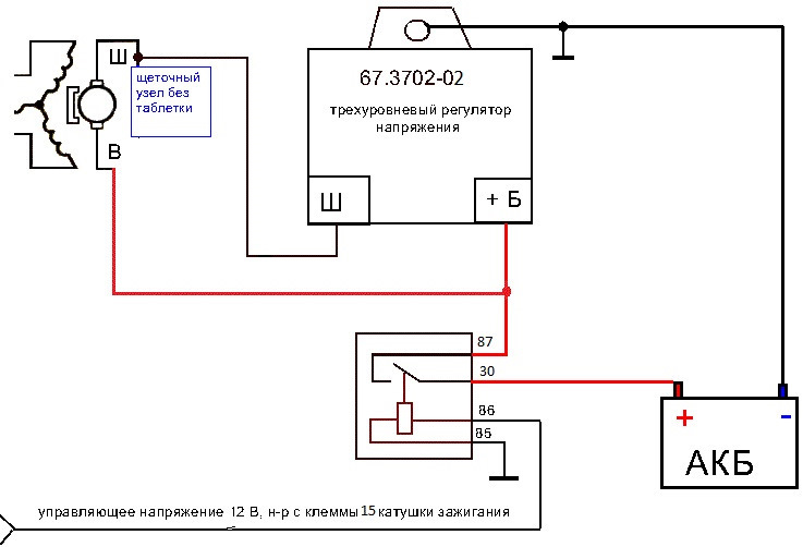 Контроль напряжения под нагрузкой (фары, печка)