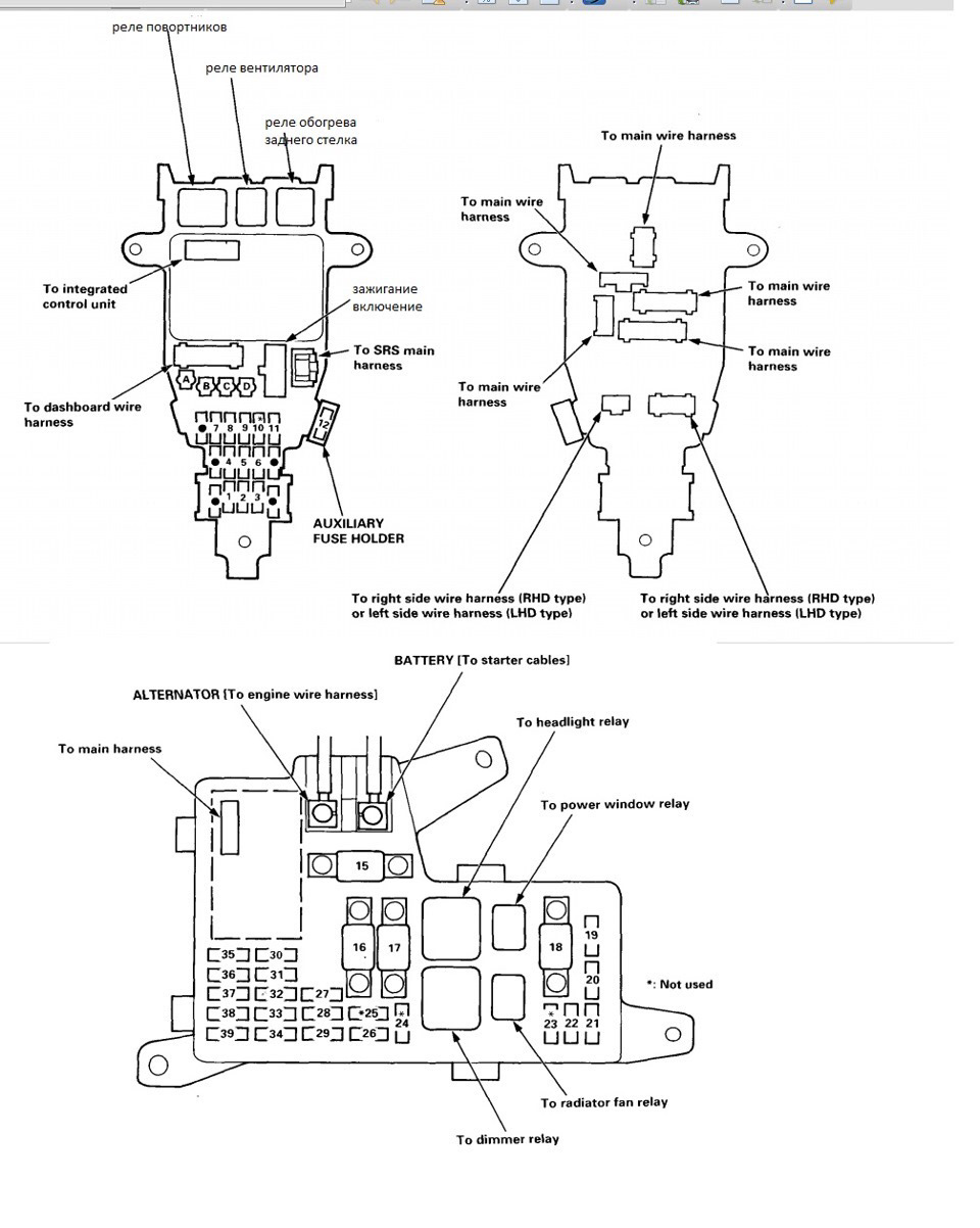 Схема предохранителей хонда аккорд 7